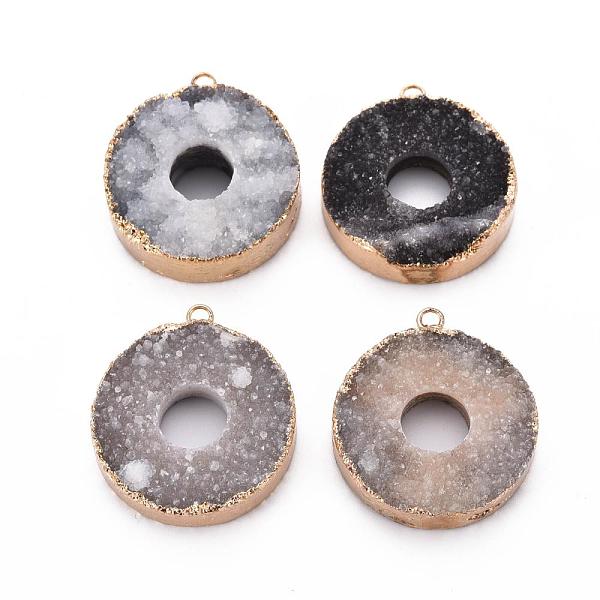 PandaHall Edge Golden Plated Natural Druzy Agate Pendants, with Golden Iron Loops, Dyed, Donut/Pi Disc, Black, 34~35x30~31x7~9mm, Hole: 2mm...
PandaHall Edge Golden Plated Natural Druzy Agate Pendants, with Golden Iron Loops, Dyed, Donut/Pi Disc, Black, 34~35x30~31x7~9mm, Hole: 2mm...