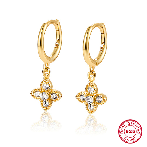 PandaHall 925 Sterling Silver Micro Pave Cubic Zirconia Dangle Hoop Earrings, Clover, Real 18K Gold Plated, 21x8mm Sterling Silver Clover..., Clear
PandaHall 925 Sterling Silver Micro Pave Cubic Zirconia Dangle Hoop Earrings, Clover, Real 18K Gold Plated, 21x8mm Sterling Silver Clover..., Clear