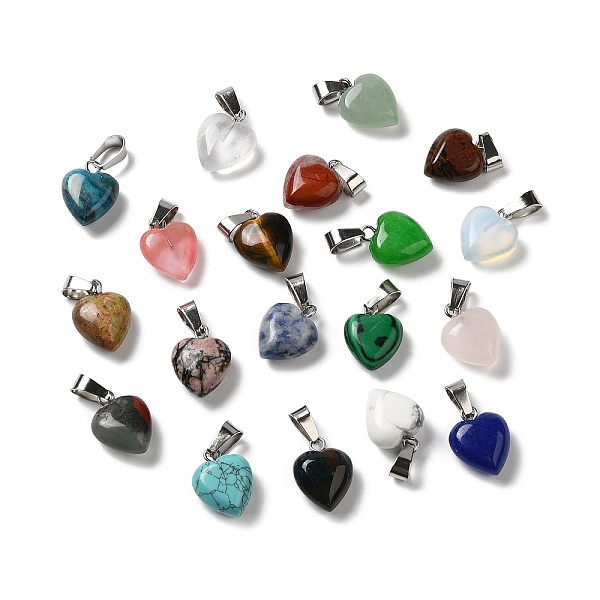 PandaHall Natural & Synthetic Mixed Gemstone Pendants, Heart Charms with Platinum Tone Iron Snap on Bails, Mixed Dyed and Undyed...
PandaHall Natural & Synthetic Mixed Gemstone Pendants, Heart Charms with Platinum Tone Iron Snap on Bails, Mixed Dyed and Undyed...