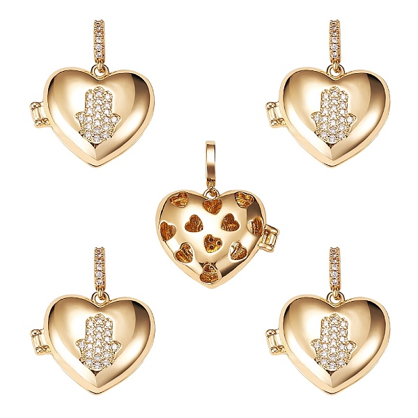 PandaHall Brass Micro Pave Clear Cubic Zirconia Diffuser Locket Pendants, Long-Lasting Plated, Lead Free & Cadmium Free, Heart with Hamsa...
PandaHall Brass Micro Pave Clear Cubic Zirconia Diffuser Locket Pendants, Long-Lasting Plated, Lead Free & Cadmium Free, Heart with Hamsa...