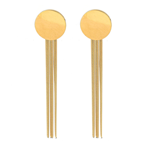 PandaHall Vacuum Plating Golden 304 Stainless Steel Dangle Stud Earrings, Chains Tassel Earrings, Flat Round, 62x13mm 304 Stainless Steel...
PandaHall Vacuum Plating Golden 304 Stainless Steel Dangle Stud Earrings, Chains Tassel Earrings, Flat Round, 62x13mm 304 Stainless Steel...