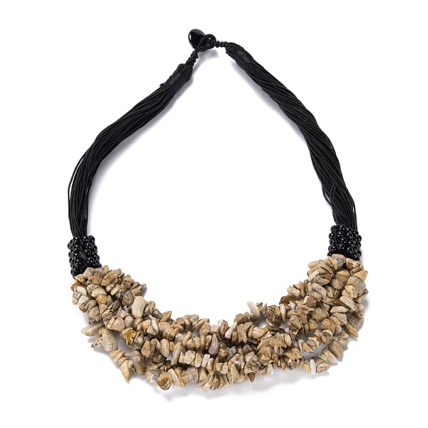 PandaHall Natural Picture Jasper Nuggets Beads Bib Necklaces for Girl Women, with Nylon Rope, 18.90~19.69 inch(48~50cm) Picture Jasper
PandaHall Natural Picture Jasper Nuggets Beads Bib Necklaces for Girl Women, with Nylon Rope, 18.90~19.69 inch(48~50cm) Picture Jasper