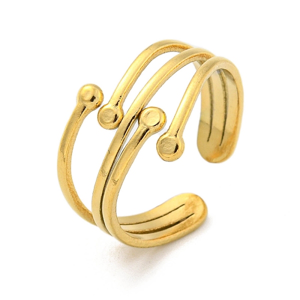 PandaHall Ion Plating(IP) 304 Stainless Steel Open Cuff Rings, Real 18K Gold Plated, Inner Diameter: 18mm 304 Stainless Steel
PandaHall Ion Plating(IP) 304 Stainless Steel Open Cuff Rings, Real 18K Gold Plated, Inner Diameter: 18mm 304 Stainless Steel