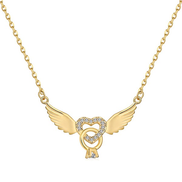 PandaHall 925 Sterling Silver Pendant Necklaces, Micro Pave Cubic Zirconia, Heart with Wing, Real 18K Gold Plated, 15.87 inch(40.3cm)...
PandaHall 925 Sterling Silver Pendant Necklaces, Micro Pave Cubic Zirconia, Heart with Wing, Real 18K Gold Plated, 15.87 inch(40.3cm)...