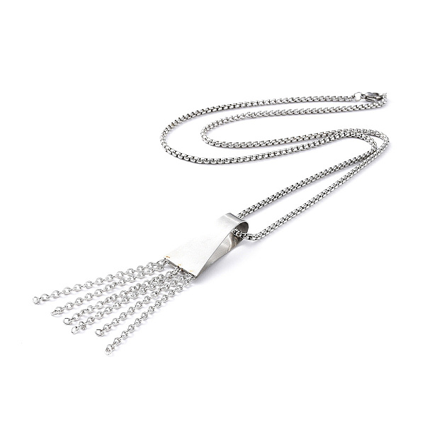 PandaHall 304 Stainless Steel Trapezoid with Tassel Pendant Necklace with Box Chains for Women, Stainless Steel Color, 23.66 inch(60.1cm)...
PandaHall 304 Stainless Steel Trapezoid with Tassel Pendant Necklace with Box Chains for Women, Stainless Steel Color, 23.66 inch(60.1cm)...
