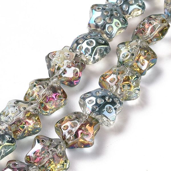 PandaHall Transparent Electroplate Glass Beads Strands, Rainbow Plated, Star, Pale Turquoise, 15x15x9mm, Hole: 1.2mm, about 45pcs/strand...
PandaHall Transparent Electroplate Glass Beads Strands, Rainbow Plated, Star, Pale Turquoise, 15x15x9mm, Hole: 1.2mm, about 45pcs/strand...