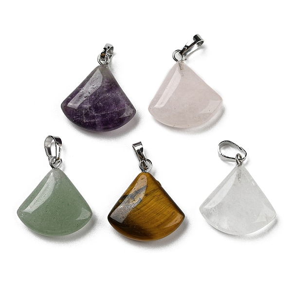 PandaHall Natural Gemstone Pendants, with Platinum Tone Brass Findings, Fan Charms, 21~22x19.5~20x5~6mm, Hole: 6x4mm Mixed Stone Triangle
PandaHall Natural Gemstone Pendants, with Platinum Tone Brass Findings, Fan Charms, 21~22x19.5~20x5~6mm, Hole: 6x4mm Mixed Stone Triangle