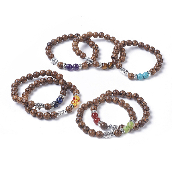 PandaHall Dyed Wood Round Beads Stretch Bracelets, Stackable Bracelets, with Natural & Synthetic Gemstone/Resin Beads, Tibetan Style Antique..., Multicolor
PandaHall Dyed Wood Round Beads Stretch Bracelets, Stackable Bracelets, with Natural & Synthetic Gemstone/Resin Beads, Tibetan Style Antique..., Multicolor