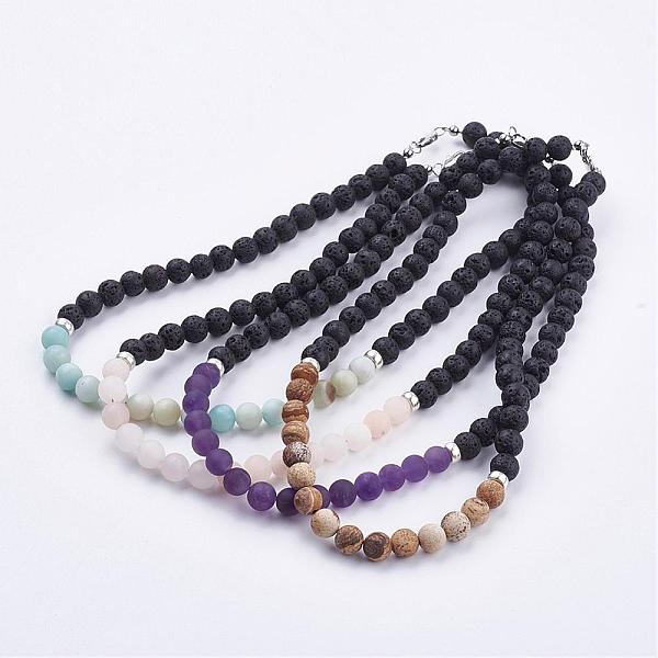 PandaHall Frosted Natural Gemstone Beaded Necklaces, with Natural Lava Rock Beads & Brass Lobster Claw Clasps & Alloy Beads, 16.92 inch..., Multicolor
PandaHall Frosted Natural Gemstone Beaded Necklaces, with Natural Lava Rock Beads & Brass Lobster Claw Clasps & Alloy Beads, 16.92 inch..., Multicolor