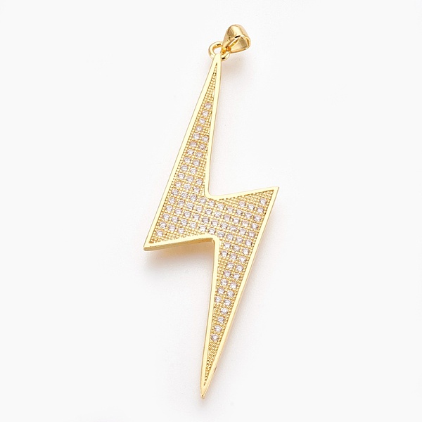 PandaHall Brass Micro Pave Cubic Zirconia Big Pendants, Lead Free & Cadmium Free & Nickel Free, Long-Lasting Plated, Lightning Bolt, Clear...
PandaHall Brass Micro Pave Cubic Zirconia Big Pendants, Lead Free & Cadmium Free & Nickel Free, Long-Lasting Plated, Lightning Bolt, Clear...