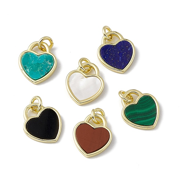 PandaHall Natural Mixed Stone Heart Charms, with Rack Plating Golden Tone Brass Findings, Cadmium Free & Lead Free, 14x12x2mm, Hole: 3mm...
PandaHall Natural Mixed Stone Heart Charms, with Rack Plating Golden Tone Brass Findings, Cadmium Free & Lead Free, 14x12x2mm, Hole: 3mm...