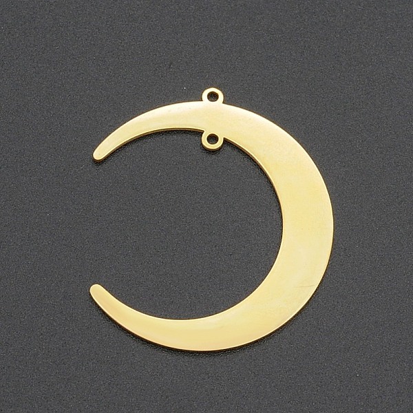 PandaHall 201 Stainless Steel 2-Loop Link Pendants, Laser Cut, Crescent, Golden, 37x31x1mm, Hole: 1.6mm 201 Stainless Steel Moon
PandaHall 201 Stainless Steel 2-Loop Link Pendants, Laser Cut, Crescent, Golden, 37x31x1mm, Hole: 1.6mm 201 Stainless Steel Moon