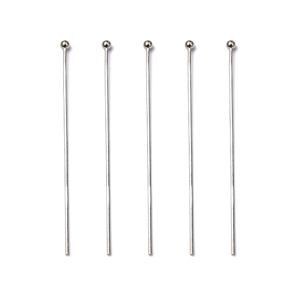 PandaHall Brass Ball Head Pins, Platinum Color, Size: about 0.5mm thick, 24 Gauge,, 35mm long, Head: 1.5mm Brass
PandaHall Brass Ball Head Pins, Platinum Color, Size: about 0.5mm thick, 24 Gauge,, 35mm long, Head: 1.5mm Brass