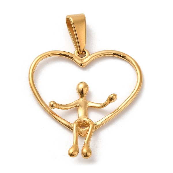 PandaHall Vacuum Plating 304 Stainless Steel Pendants, Long-Lasting Plated, Heart with Human Charm, Golden, 26x24.5x4mm, Hole: 7.5x2.7mm 304...
PandaHall Vacuum Plating 304 Stainless Steel Pendants, Long-Lasting Plated, Heart with Human Charm, Golden, 26x24.5x4mm, Hole: 7.5x2.7mm 304...