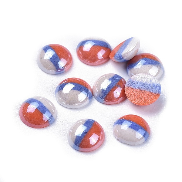 PandaHall Opaque Glass Cabochons, Stripe Pattern, Tri-color Stripe, Half Round, Colorful, 9.5~10x3.5mm Glass Half Round
PandaHall Opaque Glass Cabochons, Stripe Pattern, Tri-color Stripe, Half Round, Colorful, 9.5~10x3.5mm Glass Half Round