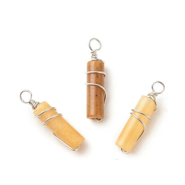 PandaHall Natural Topaz Jade Pendants, with Platinum Plated Eco-Friendly Brass Wire Wrapped, Column, 19.5~20x5~5.5mm, Hole: 2.4~2.7mm Topaz...
PandaHall Natural Topaz Jade Pendants, with Platinum Plated Eco-Friendly Brass Wire Wrapped, Column, 19.5~20x5~5.5mm, Hole: 2.4~2.7mm Topaz...
