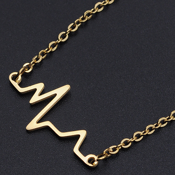 PandaHall 201 Stainless Steel Pendant Necklaces, with Cable Chains and Lobster Claw Clasps, Heartbeat, Golden, 17.51 inch(44.5cm), 2mm 201...
PandaHall 201 Stainless Steel Pendant Necklaces, with Cable Chains and Lobster Claw Clasps, Heartbeat, Golden, 17.51 inch(44.5cm), 2mm 201...