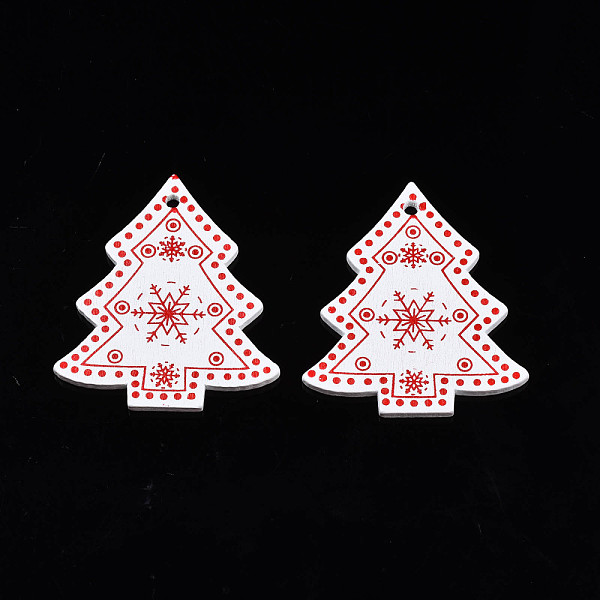PandaHall Christmas Theme Spray Painted Wood Pendants, Single-Sided Printed, Christmas Tree with Snowflake, White, 50x43x2.5mm, Hole: 2mm...
PandaHall Christmas Theme Spray Painted Wood Pendants, Single-Sided Printed, Christmas Tree with Snowflake, White, 50x43x2.5mm, Hole: 2mm...