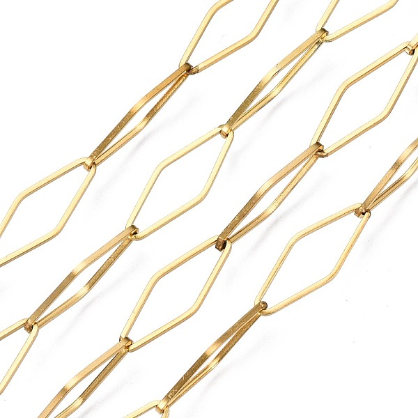 PandaHall 304 Stainless Steel Link Chains, with Spool, Soldered, Rhombus, Golden, 19.5x7.5x1mm, about 82 Feet(25m)/roll 304 Stainless Steel
PandaHall 304 Stainless Steel Link Chains, with Spool, Soldered, Rhombus, Golden, 19.5x7.5x1mm, about 82 Feet(25m)/roll 304 Stainless Steel