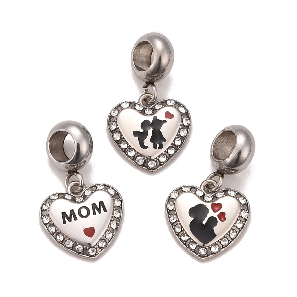 PandaHall 304 Stainless Steel Crystal Rhinestone European Dangle Charms, Large Hole Pendants, with Black & Dark Red Enamel, Heart with Mixed..., Multicolor
PandaHall 304 Stainless Steel Crystal Rhinestone European Dangle Charms, Large Hole Pendants, with Black & Dark Red Enamel, Heart with Mixed..., Multicolor
