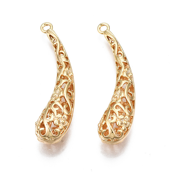 PandaHall Brass Pendants, Hollow, Nickel Free, Teardrop, Real 18K Gold Plated, 36x8x7mm, Hole: 1.6mm Brass Teardrop
PandaHall Brass Pendants, Hollow, Nickel Free, Teardrop, Real 18K Gold Plated, 36x8x7mm, Hole: 1.6mm Brass Teardrop