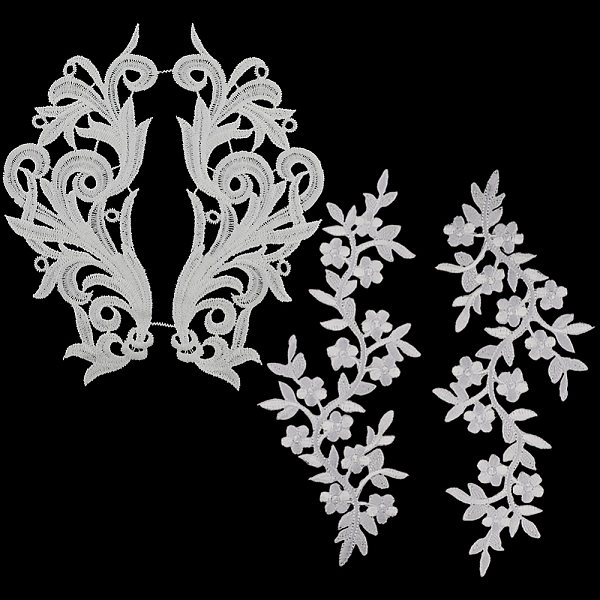 PandaHall GORGECRAFT 4 Pairs 2 Styles Embroidery Floral Applique White Iron on Patches Beige Sew on Applique Blossom Leaves Lace Fabric...
PandaHall GORGECRAFT 4 Pairs 2 Styles Embroidery Floral Applique White Iron on Patches Beige Sew on Applique Blossom Leaves Lace Fabric...