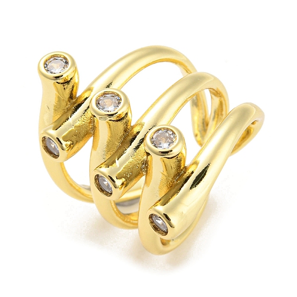 PandaHall Brass Micro Pave Cubic Zirconia Open Cuff Ring, Hollow Lines, Real 16K Gold Plated, US Size 7 3/4(17.9mm) Brass+Cubic Zirconia..., Clear
PandaHall Brass Micro Pave Cubic Zirconia Open Cuff Ring, Hollow Lines, Real 16K Gold Plated, US Size 7 3/4(17.9mm) Brass+Cubic Zirconia..., Clear