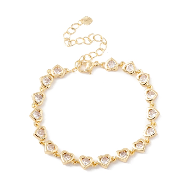 PandaHall Clear Cubic Zirconia Heart Link Chains Bracelet, Brass Jewelry for Women, Cadmium Free & Lead Free, Real 18K Gold Plated, 7-3/8...
PandaHall Clear Cubic Zirconia Heart Link Chains Bracelet, Brass Jewelry for Women, Cadmium Free & Lead Free, Real 18K Gold Plated, 7-3/8...