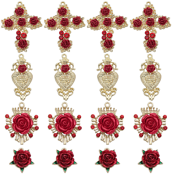 PandaHall SUNNYCLUE 24Pcs 4 Styles Alloy Rhinestone Pendants, Cross with Rose Flower Charms, Light Gold, 18~36.5x15~28.5x4~8.5mm, Hole...
PandaHall SUNNYCLUE 24Pcs 4 Styles Alloy Rhinestone Pendants, Cross with Rose Flower Charms, Light Gold, 18~36.5x15~28.5x4~8.5mm, Hole...