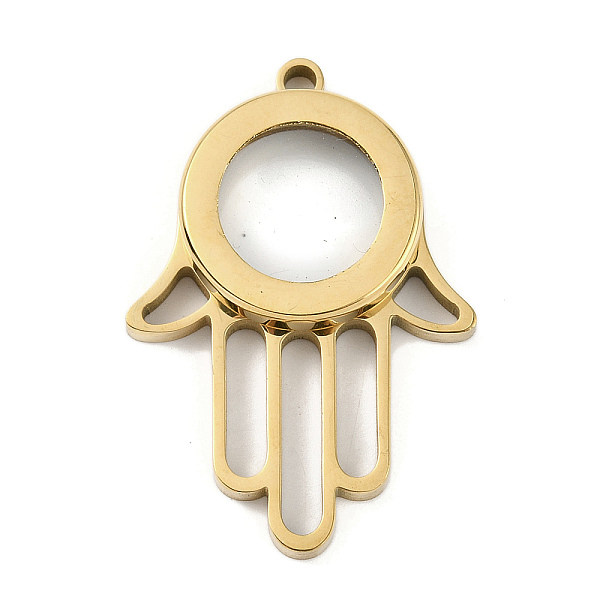 PandaHall Ion Plating(IP) 304 Stainless Stee Locket Pendants, with Glass, Hamsa Hand Charm, Real 18K Gold Plated, 41x28x6mm, Hole: 2.2mm 304...
PandaHall Ion Plating(IP) 304 Stainless Stee Locket Pendants, with Glass, Hamsa Hand Charm, Real 18K Gold Plated, 41x28x6mm, Hole: 2.2mm 304...