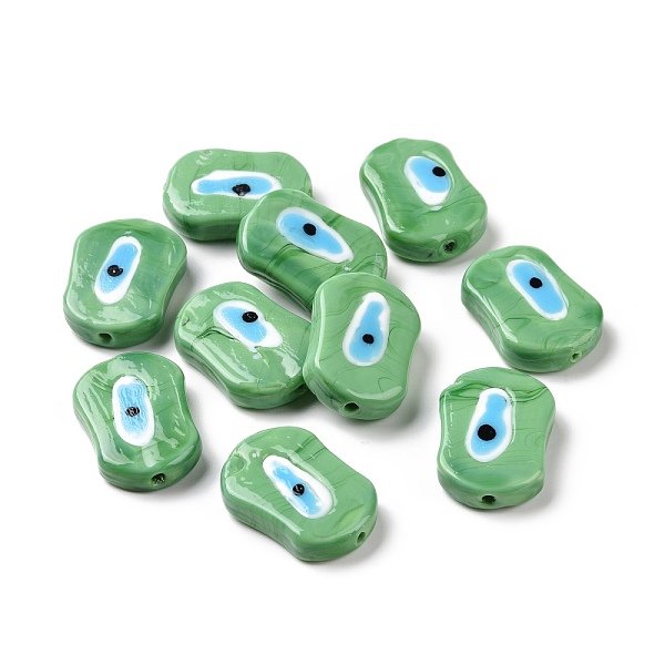 PandaHall Handmade Evil Eye Lampwork Beads, Oval, Green, 18x25x5mm, Hole: 1.6mm Lampwork Oval Green
PandaHall Handmade Evil Eye Lampwork Beads, Oval, Green, 18x25x5mm, Hole: 1.6mm Lampwork Oval Green