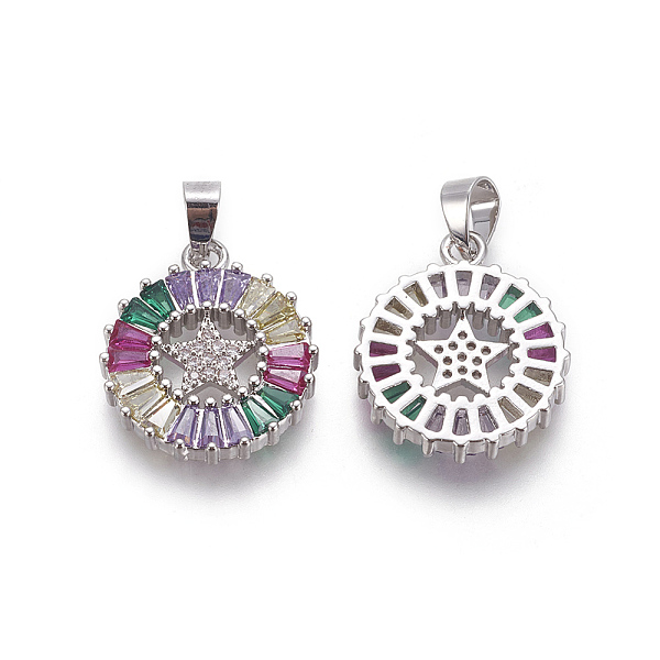 PandaHall Brass Pentacle Pendants, with Cubic Zirconia, Flat Round with Star, Colorful, Platinum, 18x15.5x3mm, Hole: 4x5mm Brass+Cubic...
PandaHall Brass Pentacle Pendants, with Cubic Zirconia, Flat Round with Star, Colorful, Platinum, 18x15.5x3mm, Hole: 4x5mm Brass+Cubic...