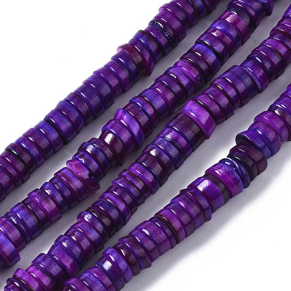 PandaHall Natural Freshwater Shell Beads Strands, Dyed, Flat Round/Disc, Heishi Beads, Indigo, 5~6x1~2mm, Hole: 1mm, about 205~215pcs/strand..., Purple
PandaHall Natural Freshwater Shell Beads Strands, Dyed, Flat Round/Disc, Heishi Beads, Indigo, 5~6x1~2mm, Hole: 1mm, about 205~215pcs/strand..., Purple
