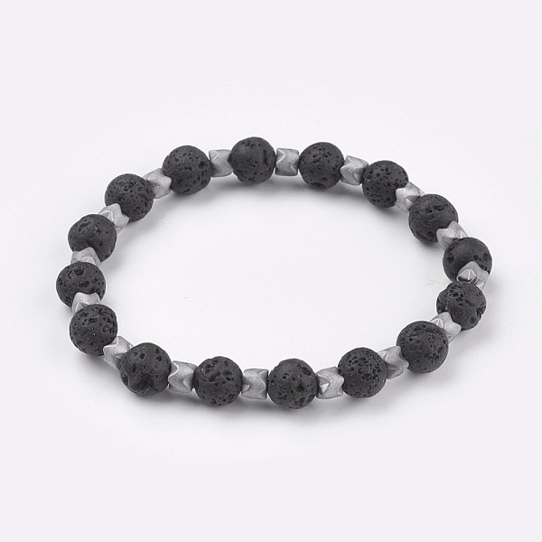 PandaHall Stretch Bracelets, with Electroplate Non-magnetic Synthetic Hematite Beads and Natural Lava Rock Beads, Platinum Plated, 2-1/8...
PandaHall Stretch Bracelets, with Electroplate Non-magnetic Synthetic Hematite Beads and Natural Lava Rock Beads, Platinum Plated, 2-1/8...