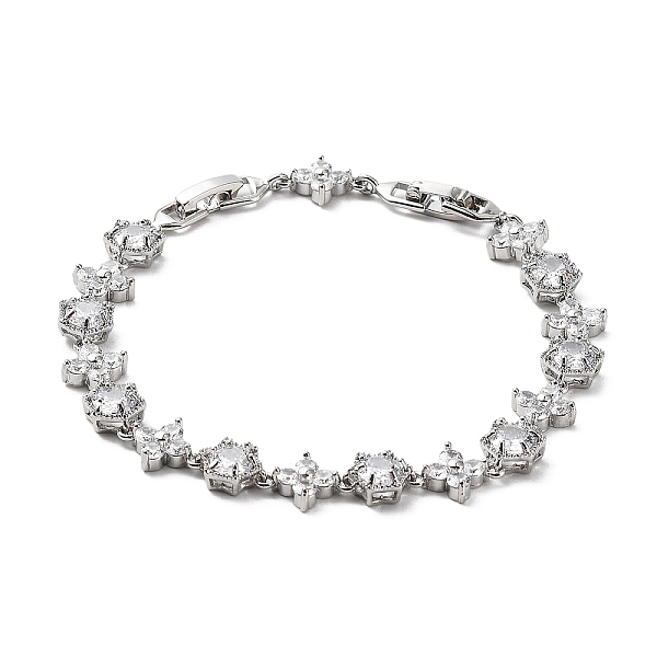 PandaHall Noble Gift Ideas for Lady Platinum Plated Brass Micro Pave Cubic Zirconia CZ Flower Link Chain Bracelets, with Watch Band Clasps..., Clear
PandaHall Noble Gift Ideas for Lady Platinum Plated Brass Micro Pave Cubic Zirconia CZ Flower Link Chain Bracelets, with Watch Band Clasps..., Clear