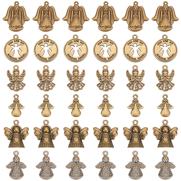 PandaHall 60PCS 6Style Angel Tibetan Style Alloy Pendants, Antique Bronze, 18~23.5x13~20x1~5.5mm, Hole: 1.5~2mm Alloy Angel & Fairy
PandaHall 60PCS 6Style Angel Tibetan Style Alloy Pendants, Antique Bronze, 18~23.5x13~20x1~5.5mm, Hole: 1.5~2mm Alloy Angel & Fairy