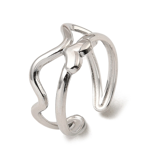 PandaHall 304 Stainless Steel Open Cuff Rings, Heart, Stainless Steel Color, US Size 6 1/2(16.9mm) 304 Stainless Steel Heart
PandaHall 304 Stainless Steel Open Cuff Rings, Heart, Stainless Steel Color, US Size 6 1/2(16.9mm) 304 Stainless Steel Heart