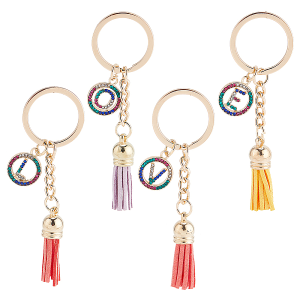 PandaHall WADORN 4Pcs 4 Styles Alloy Colorful Rhinestone Keychain, with Key Rings and Wool Tassel Pendants, Light Gold, Flat Round with..., Multicolor
PandaHall WADORN 4Pcs 4 Styles Alloy Colorful Rhinestone Keychain, with Key Rings and Wool Tassel Pendants, Light Gold, Flat Round with..., Multicolor