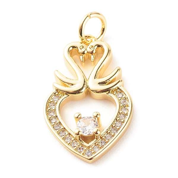 PandaHall Brass Micro Pave Clear Cubic Zirconia Pendants, Cadmium Free & Lead Free, Heart with Double Swans, Real 18K Gold Plated...
PandaHall Brass Micro Pave Clear Cubic Zirconia Pendants, Cadmium Free & Lead Free, Heart with Double Swans, Real 18K Gold Plated...