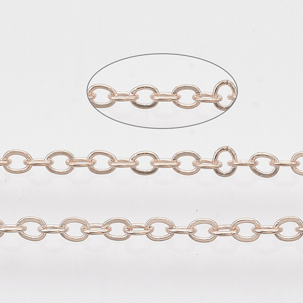 PandaHall Brass Coated Iron Cable Chains, Soldered, with Spool, Flat Oval, Rose Gold, 2.2x1.7x0.3mm, about 39.37 Feet(12m)/roll Iron
PandaHall Brass Coated Iron Cable Chains, Soldered, with Spool, Flat Oval, Rose Gold, 2.2x1.7x0.3mm, about 39.37 Feet(12m)/roll Iron
