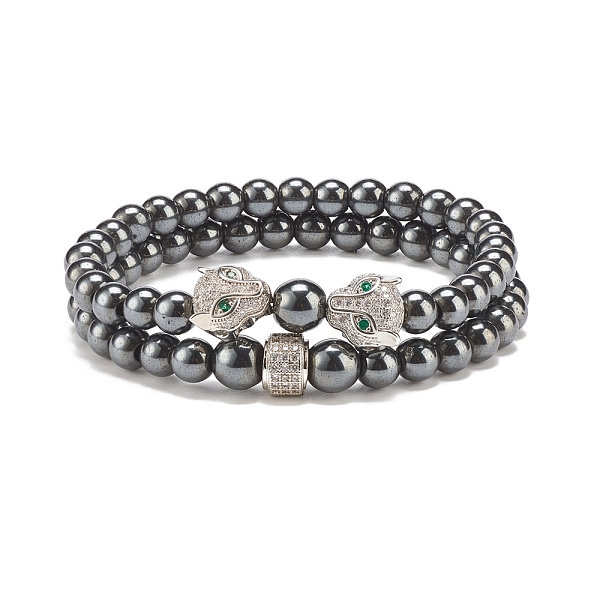 PandaHall 2Pcs 2 Style Synthetic Hematite Stretch Bracelets Sets, Gemstone Bracelet with Cubic Zirconia Leopard & Column for Women, Platinum...
PandaHall 2Pcs 2 Style Synthetic Hematite Stretch Bracelets Sets, Gemstone Bracelet with Cubic Zirconia Leopard & Column for Women, Platinum...