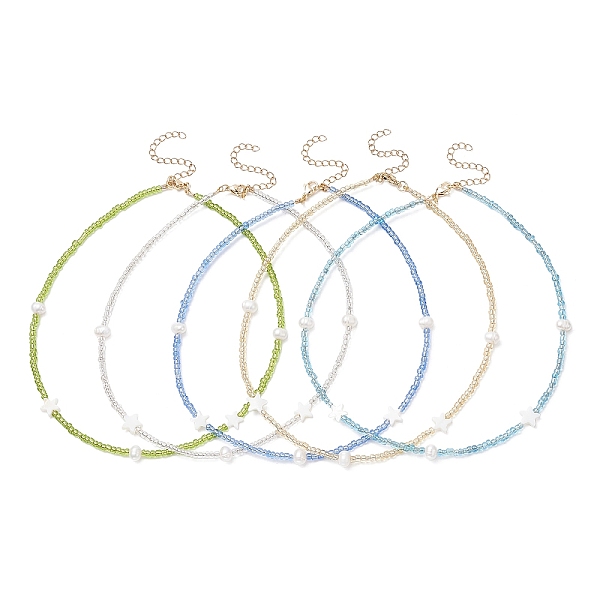 PandaHall Natural Pearl & & Shell Star & Seed Beaded Necklace for Women, Mixed Color, 14.17~14.76 inch(36~37.5cm) Pearl Multicolor
PandaHall Natural Pearl & & Shell Star & Seed Beaded Necklace for Women, Mixed Color, 14.17~14.76 inch(36~37.5cm) Pearl Multicolor
