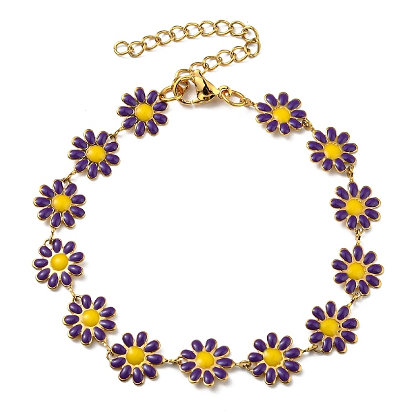 PandaHall Enamel Daisy Link Chains Bracelet, Vacuum Plating 304 Stainless Steel Jewelry for Women, Golden, Blue Violet, 7-1/4 inch(18.4cm)...
PandaHall Enamel Daisy Link Chains Bracelet, Vacuum Plating 304 Stainless Steel Jewelry for Women, Golden, Blue Violet, 7-1/4 inch(18.4cm)...