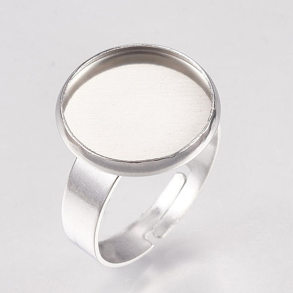 PandaHall 304 Stainless Steel Pad Ring Settings, Adjustable, Flat Round, Stainless Steel Color, Tray: 14mm, Size 7(17mm) 304 Stainless Steel
PandaHall 304 Stainless Steel Pad Ring Settings, Adjustable, Flat Round, Stainless Steel Color, Tray: 14mm, Size 7(17mm) 304 Stainless Steel