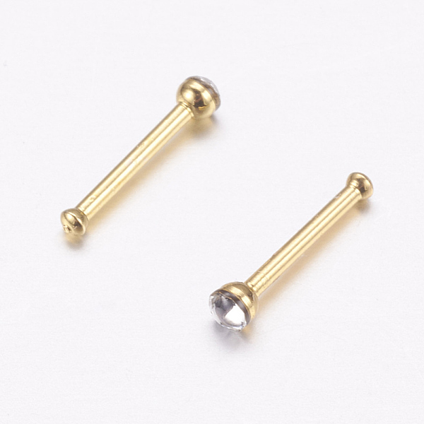 PandaHall 316L Surgical Stainless Steel Nose Studs Nose Piercing Jewelry, Nose Bone Rings, with Rhinestone, Golden, Crystal, 2X1.5mm, Pin..., Clear
PandaHall 316L Surgical Stainless Steel Nose Studs Nose Piercing Jewelry, Nose Bone Rings, with Rhinestone, Golden, Crystal, 2X1.5mm, Pin..., Clear