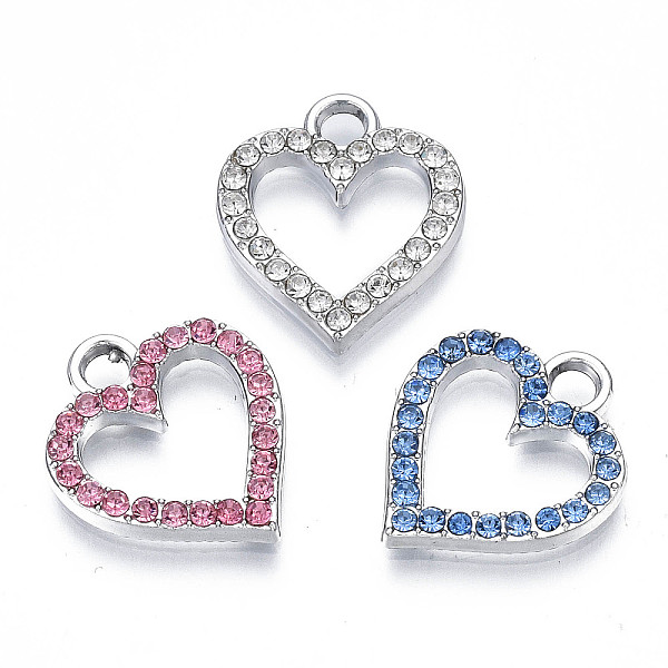 PandaHall Alloy Charms, with Rhinestone, Cadmium Free & Lead Free, Heart, Mixed Color, 17x15x2mm, Hole: 2.5mm Alloy+Rhinestone Heart..., Multicolor
PandaHall Alloy Charms, with Rhinestone, Cadmium Free & Lead Free, Heart, Mixed Color, 17x15x2mm, Hole: 2.5mm Alloy+Rhinestone Heart..., Multicolor