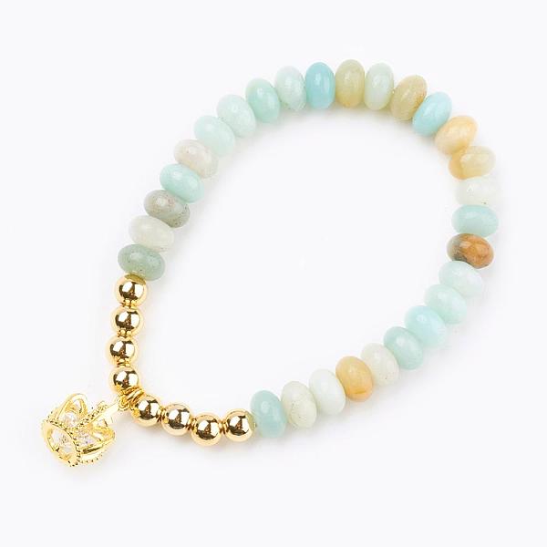 PandaHall Natural Amazonite Beads Charm Bracelets, Stretch Bracelets, with Brass Findings, Crown, Golden, 2 inch(50mm) Amazonite
PandaHall Natural Amazonite Beads Charm Bracelets, Stretch Bracelets, with Brass Findings, Crown, Golden, 2 inch(50mm) Amazonite