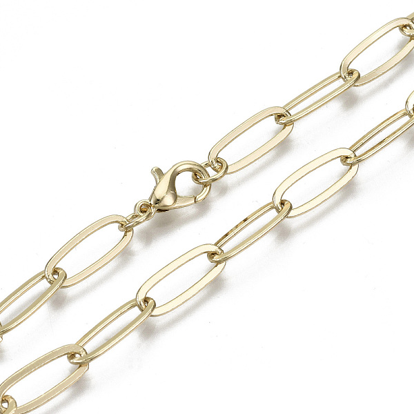 PandaHall Brass Paperclip Chains, Drawn Elongated Cable Chains Necklace Making, with Lobster Claw Clasps, Light Gold, 17.71 inch(45cm) long...
PandaHall Brass Paperclip Chains, Drawn Elongated Cable Chains Necklace Making, with Lobster Claw Clasps, Light Gold, 17.71 inch(45cm) long...