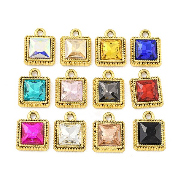 PandaHall UV Plating Alloy Pendants, with Glass, Square, Mixed Color, 15.5x12.5x4.5mm, Hole: 2mm Alloy+Glass Square Multicolor
PandaHall UV Plating Alloy Pendants, with Glass, Square, Mixed Color, 15.5x12.5x4.5mm, Hole: 2mm Alloy+Glass Square Multicolor