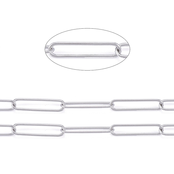 PandaHall 304 Stainless Steel Paperclip Chains, Drawn Elongated Cable Chains, Soldered, with Spool, Stainless Steel Color, 21x5x0.9mm, about...
PandaHall 304 Stainless Steel Paperclip Chains, Drawn Elongated Cable Chains, Soldered, with Spool, Stainless Steel Color, 21x5x0.9mm, about...